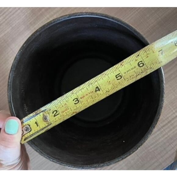 Vtg MCM W German Pottery Lava Glaze 5.5" Pot Planter Urn Vase Olive Green Retro - Picture 9 of 10